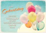Doppelkarte "Bunte Luftballons" - Geburtstag