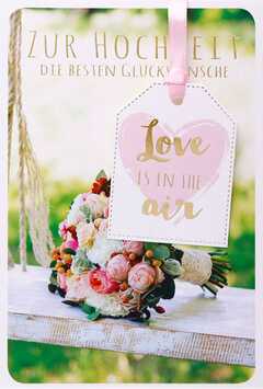 Doppelkarte "Love is in the air" - Hochzeit