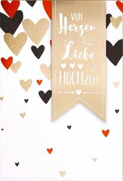 Faltkarte "Herzen" - Hochzeit