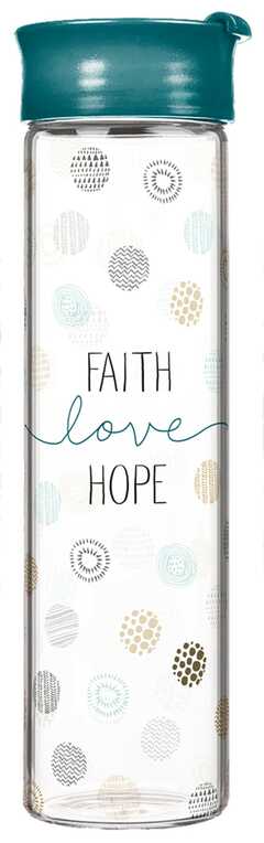 Glasflasche "Faith-Love-Hope"