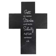 Schiefer Kreuz groß - Gott ist meine Stärke Schiefer Kreuz groß - Gott ist meine Stärke