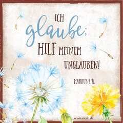 Metallschild "Blume" - Ich glaube, hilf meinem Unglauben Metallschild "Blume" - Ich glaube, hilf meinem Unglauben