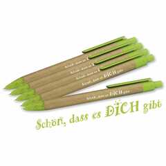 Kugelschreiber "Schön, dass es dich gibt" grün (5er Beutel)