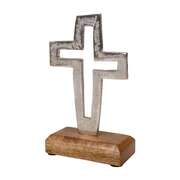 Deko-Kreuz auf Holzsockel Deko-Kreuz auf Holzsockel