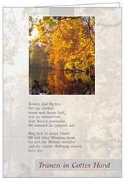 Ruth Heil - Faltkarte - Tränen in Gottes Hand - Trauer Faltkarte - Tränen in Gottes Hand - Trauer