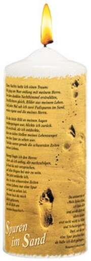 Foto-Kerze "Spuren im Sand"-Large 6er Set Foto-Kerze "Spuren im Sand"-Large 6er Set