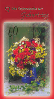 Faltkarten 60. Geburtstag - 5 Stück Faltkarten 60. Geburtstag - 5 Stück