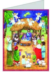 Grußkarte mit Adventskalender Grußkarte mit Adventskalender