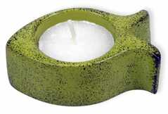 Teelichthalter aus Speckstein - hellgrün